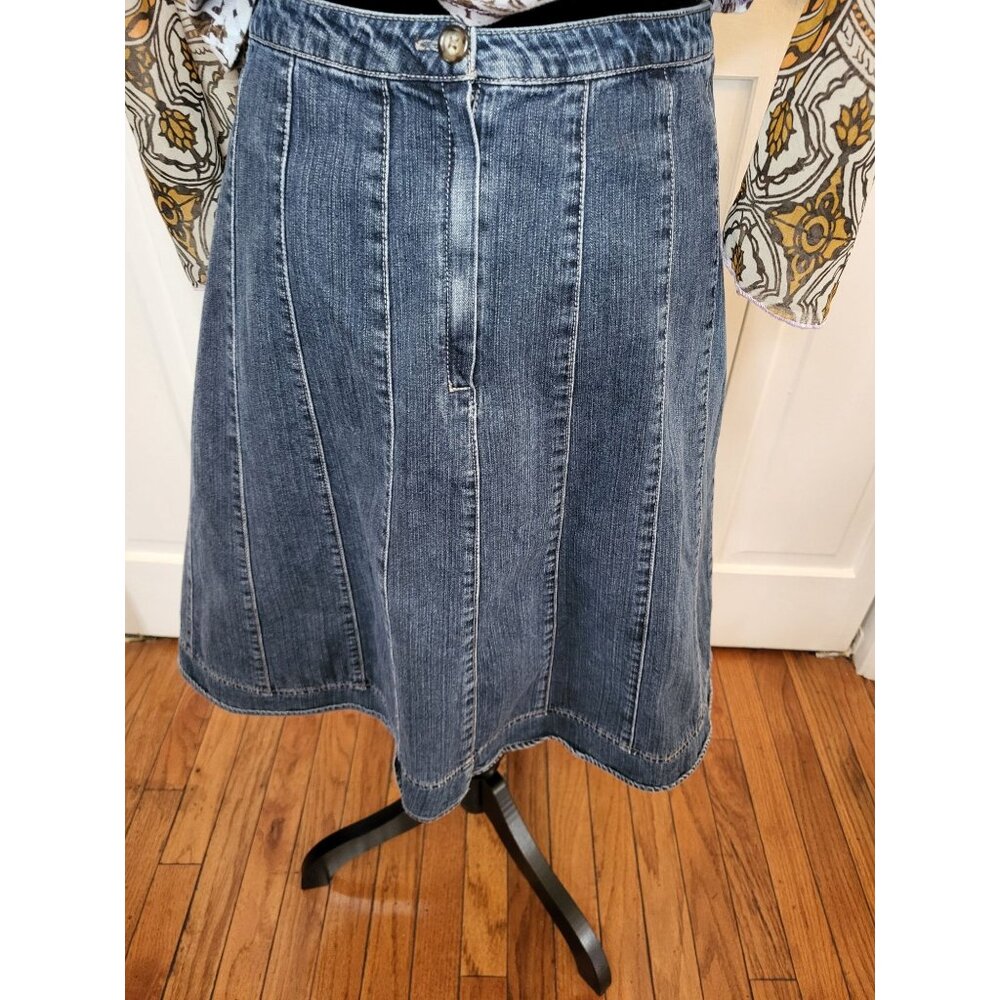 Sonoma Y2K A Line Full Mini Skirt Medium Wash 10 Boho 00s 2010 Retro Western - Picture 5 of 7